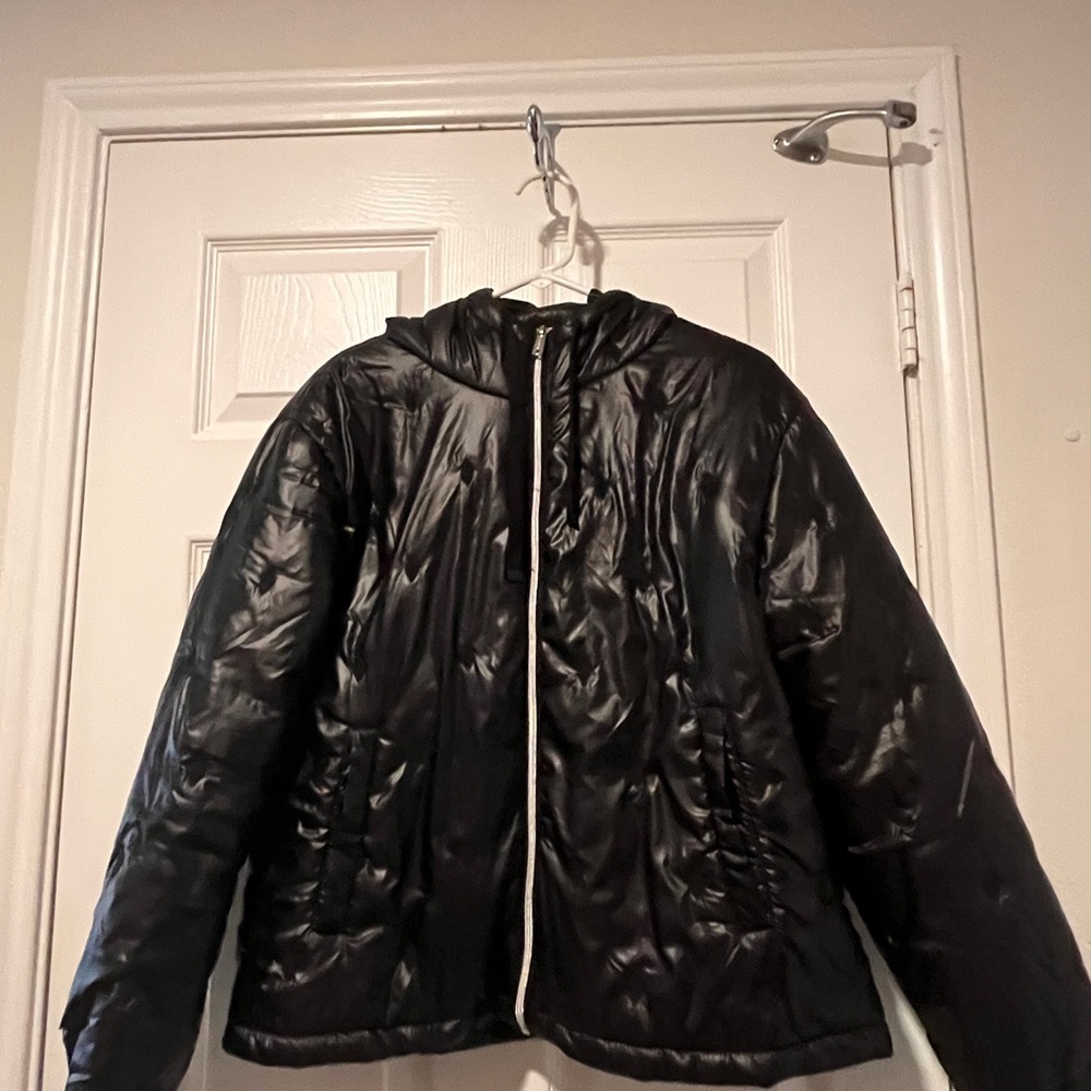Black Puffer Hooded Kenneth Cole Jacket - Women